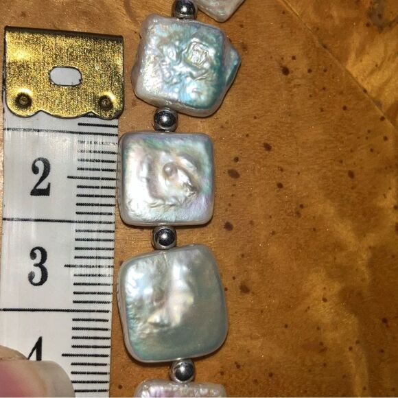 Natural Baroque Pearl Sterling Silver Necklace - Picture 8 of 8